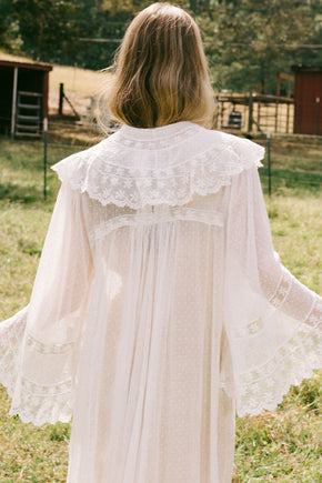 1900s swiss dot angel sleeve lace robe