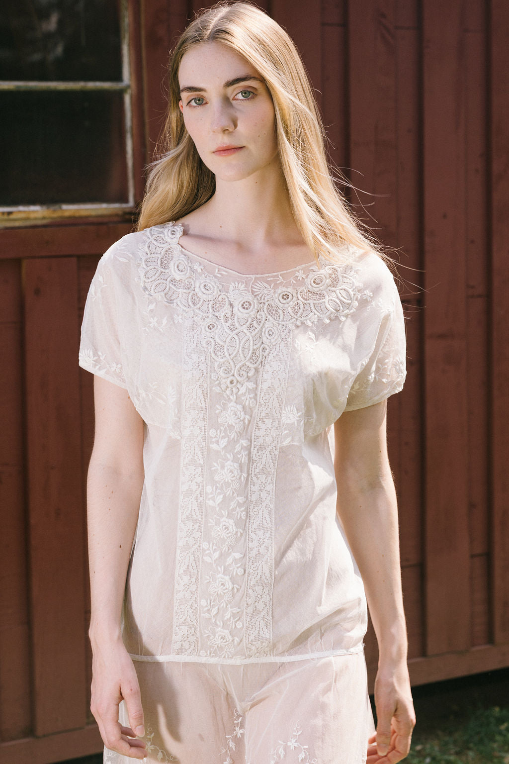1920s embroiered net filet lace dress