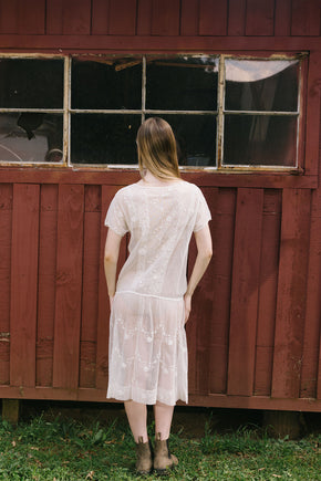 1920s embroiered net filet lace dress
