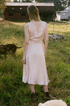 1930s jacquard silk lace nightgown