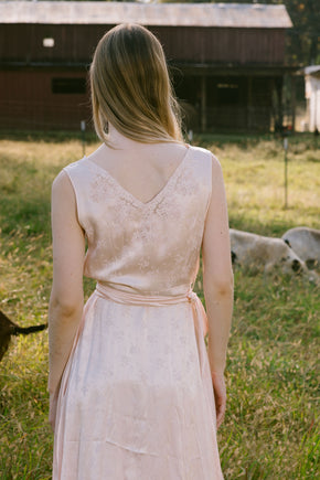 1930s jacquard silk lace nightgown