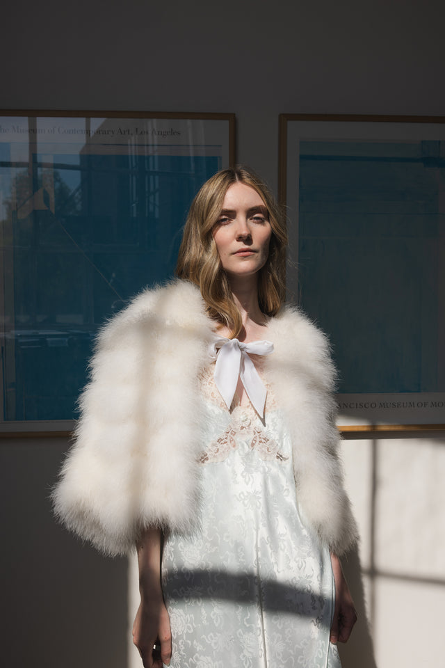 1960s ivory marabou feather cape