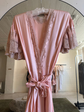 1930s French silk lace robe