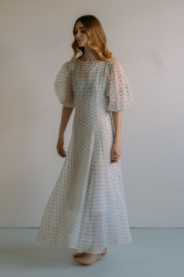 1930s Swiss dot organza gown