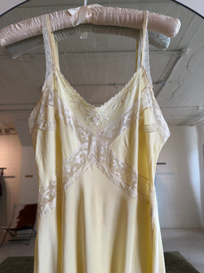 1930s canary yellow lace half slip