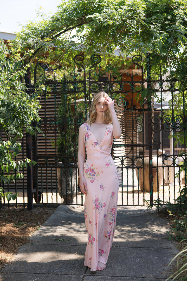 Early 1940s printed rayon nightgown