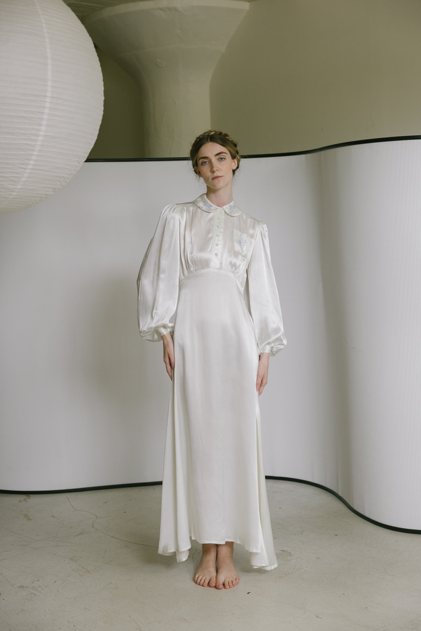 1930s ivory satin nightgown
