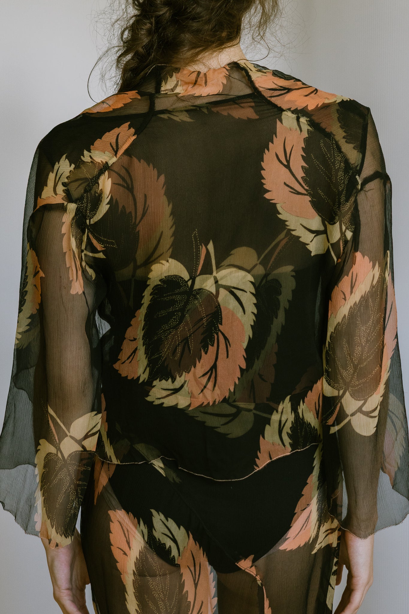 1920s resistance printed silk chiffon ensemble