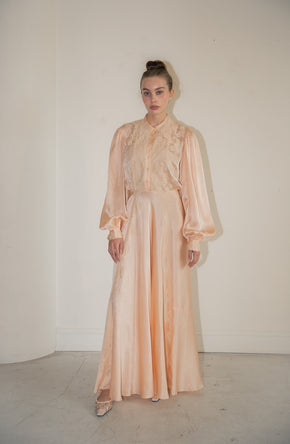 1930s French satin lace nightgown