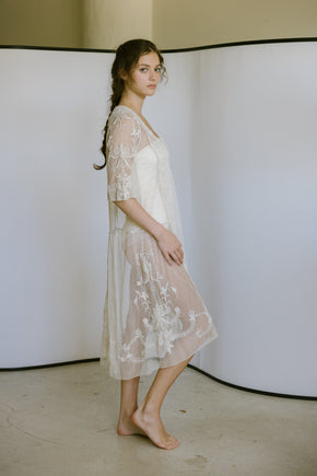 1920s whitework net dress
