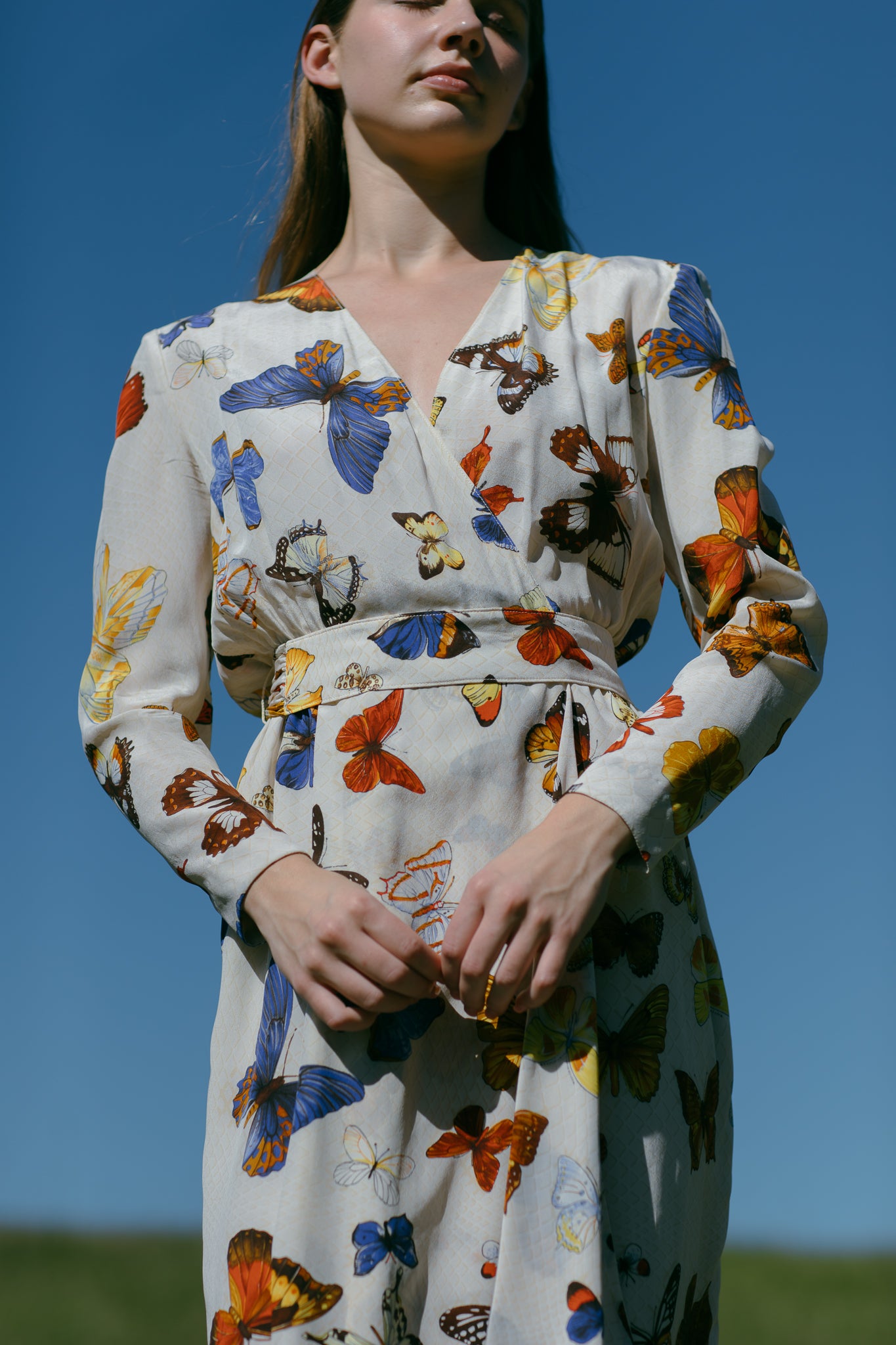 Vintage Hermès silk butterfly dress