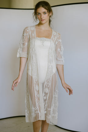 1920s whitework net dress