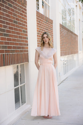1930s Blush silk lace nightgown, France