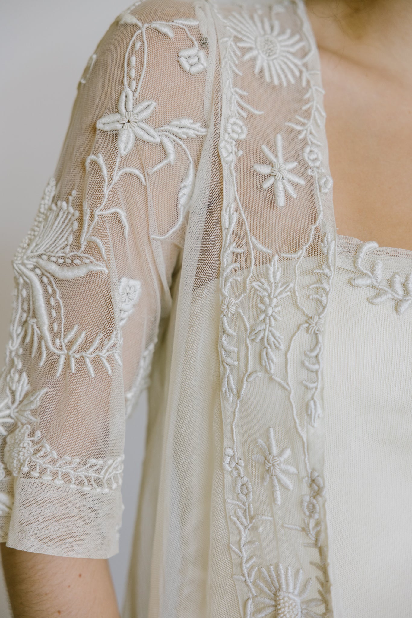 1920s whitework net dress