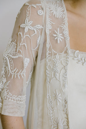 1920s whitework net dress