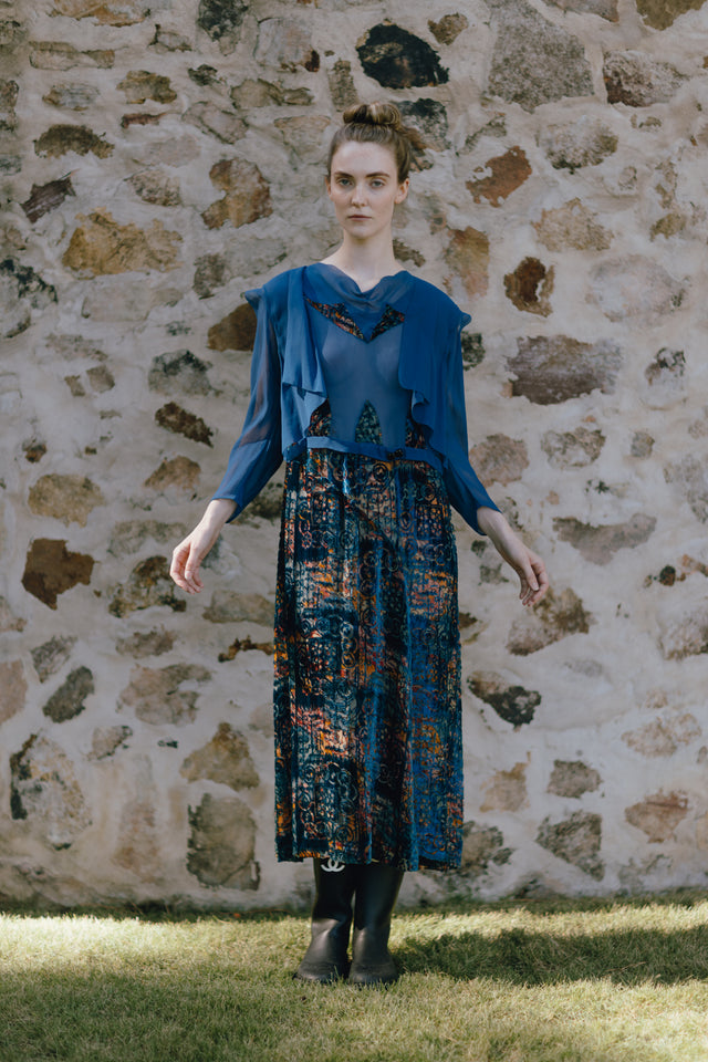 1922 cut velvet afternoon dress