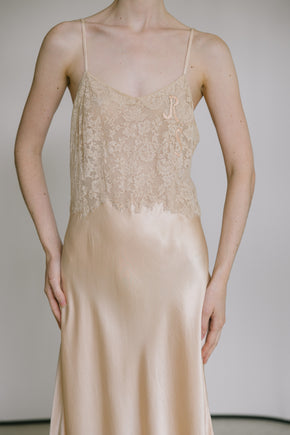 1930s silk monogrammed slip, Australia