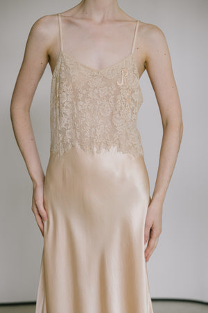 1930s silk monogrammed slip, Australia