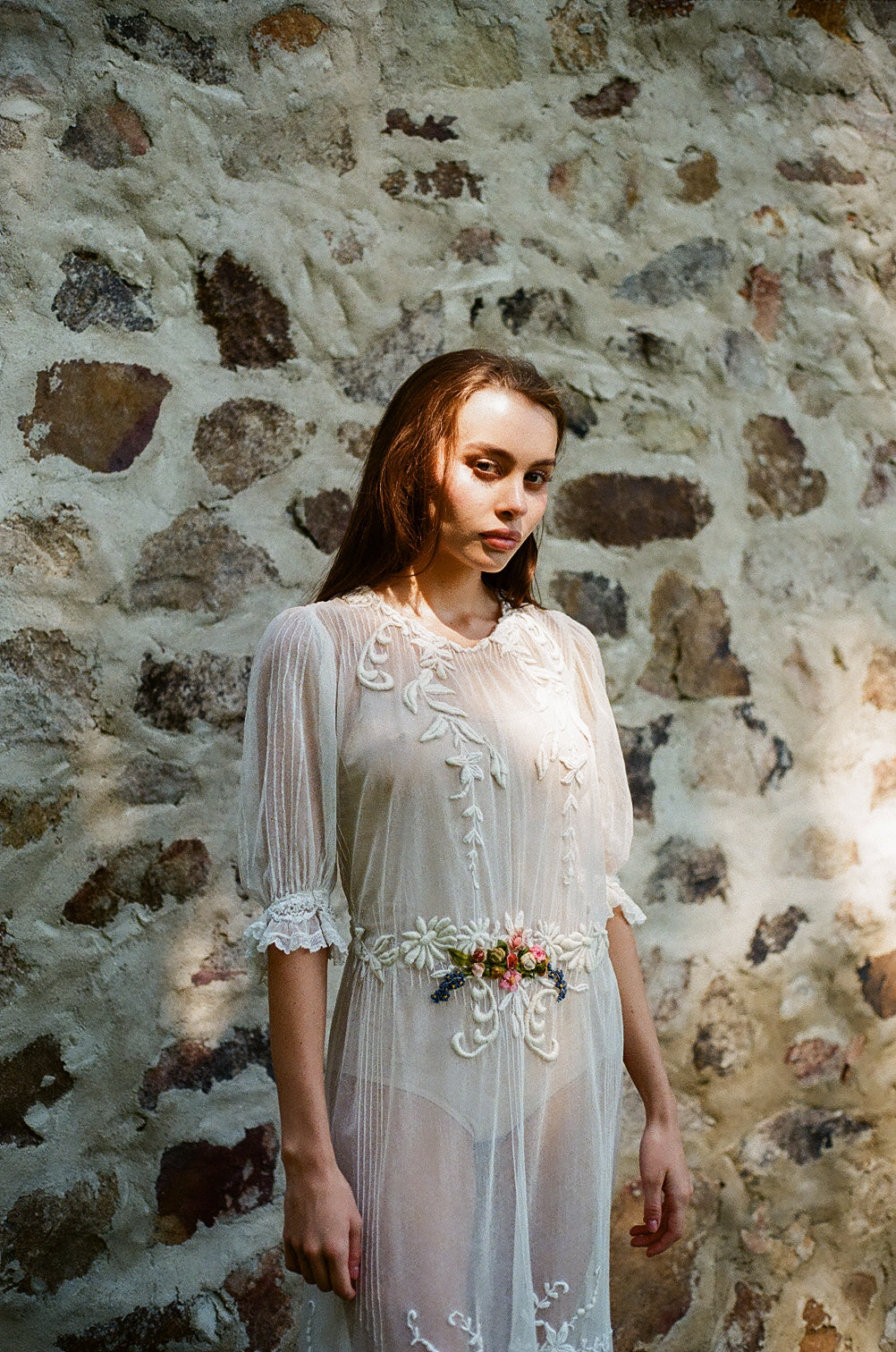 Antique 1900s tulle wedding gown