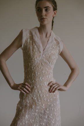1930s embroidered organza dress set
