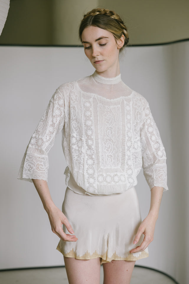 Antique 1910s mixed lace blouse