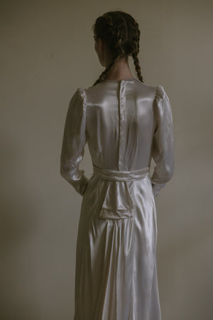 1930s English satin wedding gown