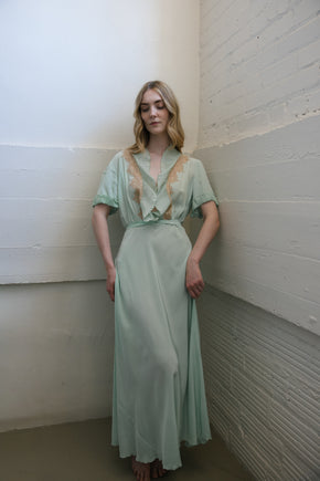 1930s mint green silk nightgown