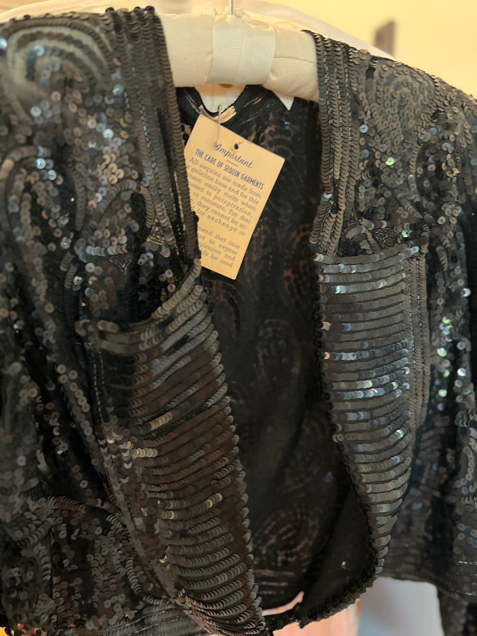 30s French gelatin sequin blouse