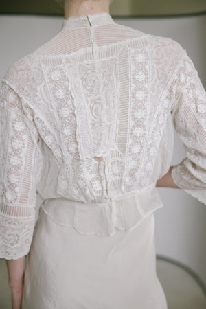 Antique 1910s mixed lace blouse