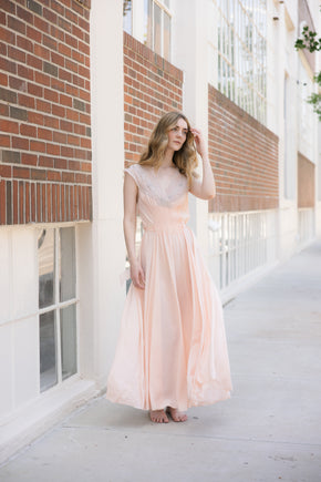 1930s Blush silk lace nightgown, France
