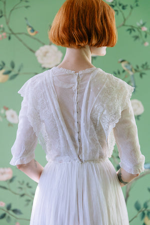 1910s embroidered net dress