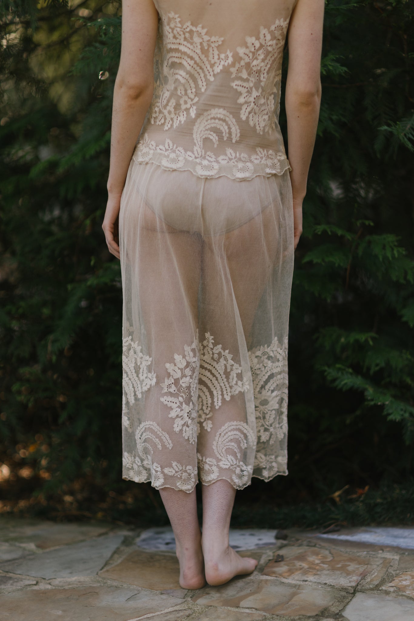 Antique tulle needle less dress