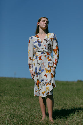 Vintage Hermès silk butterfly dress