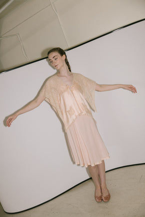 1920s silk satin bed jacket