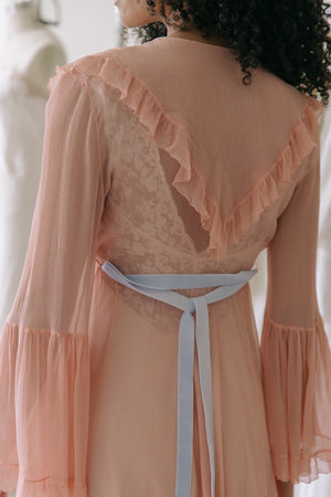 1930s French silk chiffon robe