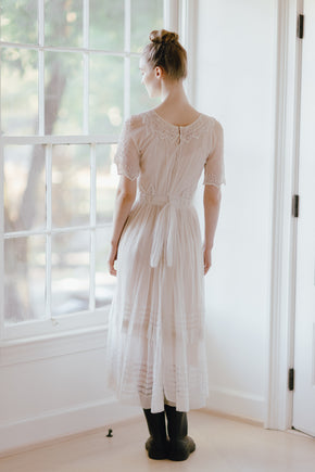 1910s soutache ivory net gown
