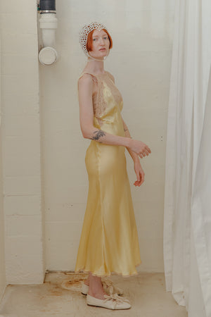1940s silk canary nightgown