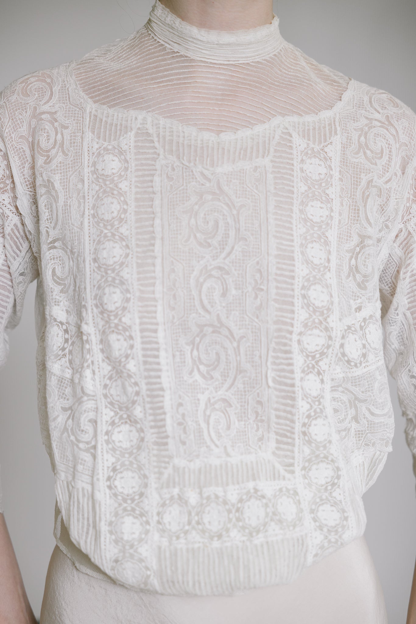 Antique 1910s mixed lace blouse