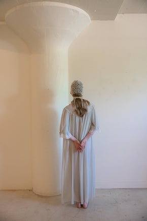 1930s French crepe chiffon lace nightgown