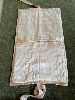 Antique 1930s silk lace cherub lingerie bag