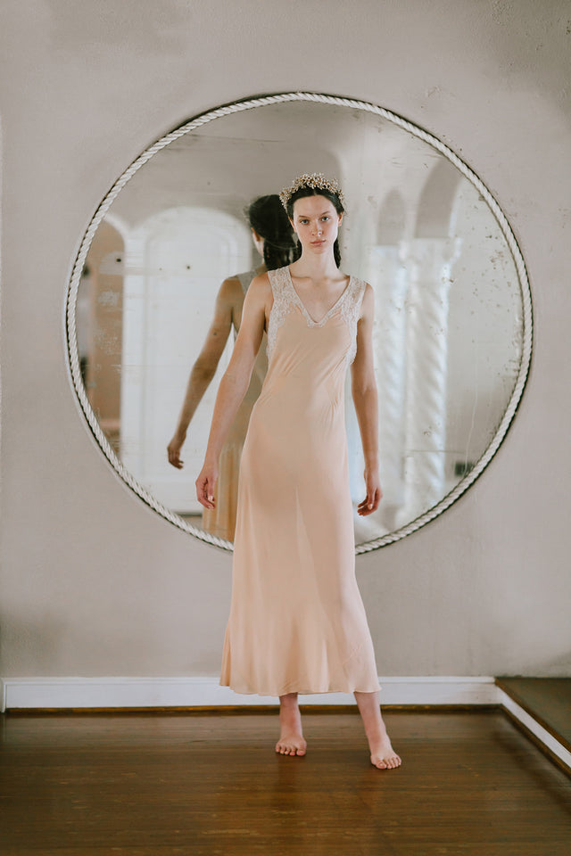 1930s bias crepe chiffon slip