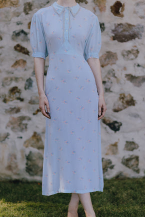 Deco late 30s floral silk nightgown