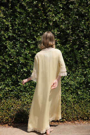 Vintage Italian yellow silk Novelli Peignoir Set