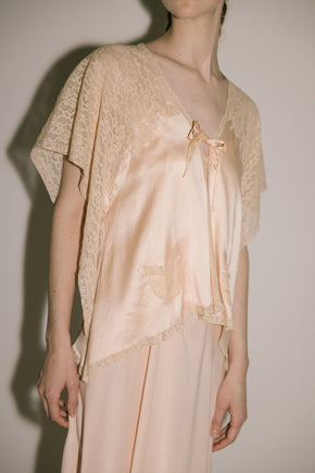 1920s silk satin bed jacket