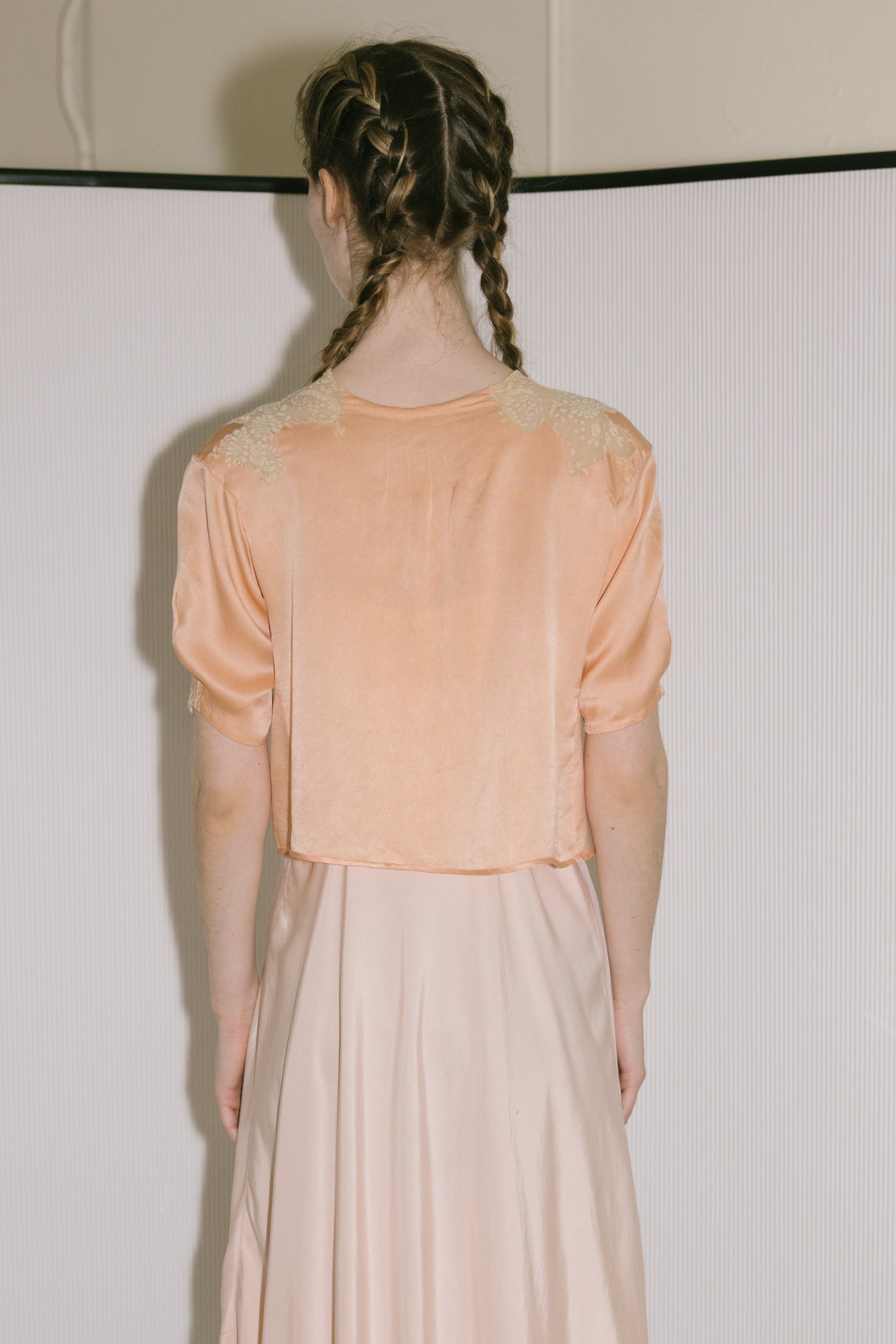 1930s silk bed jacket, France