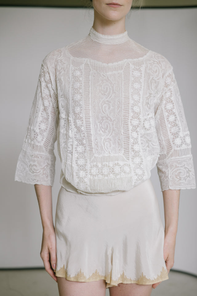 Antique 1910s mixed lace blouse