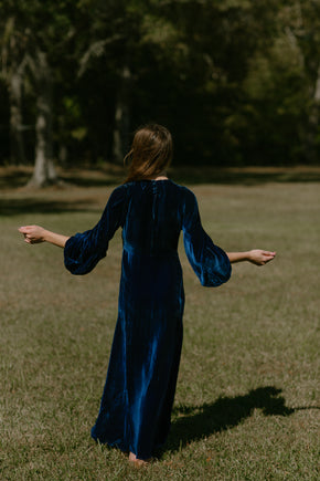 1930s jewel tone silk velvet gown