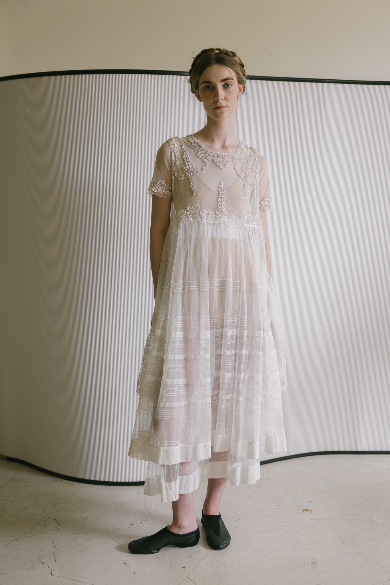 1913 soutache tulle appliqué dress