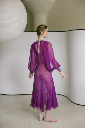 C. 1930s fuchsia silk gown