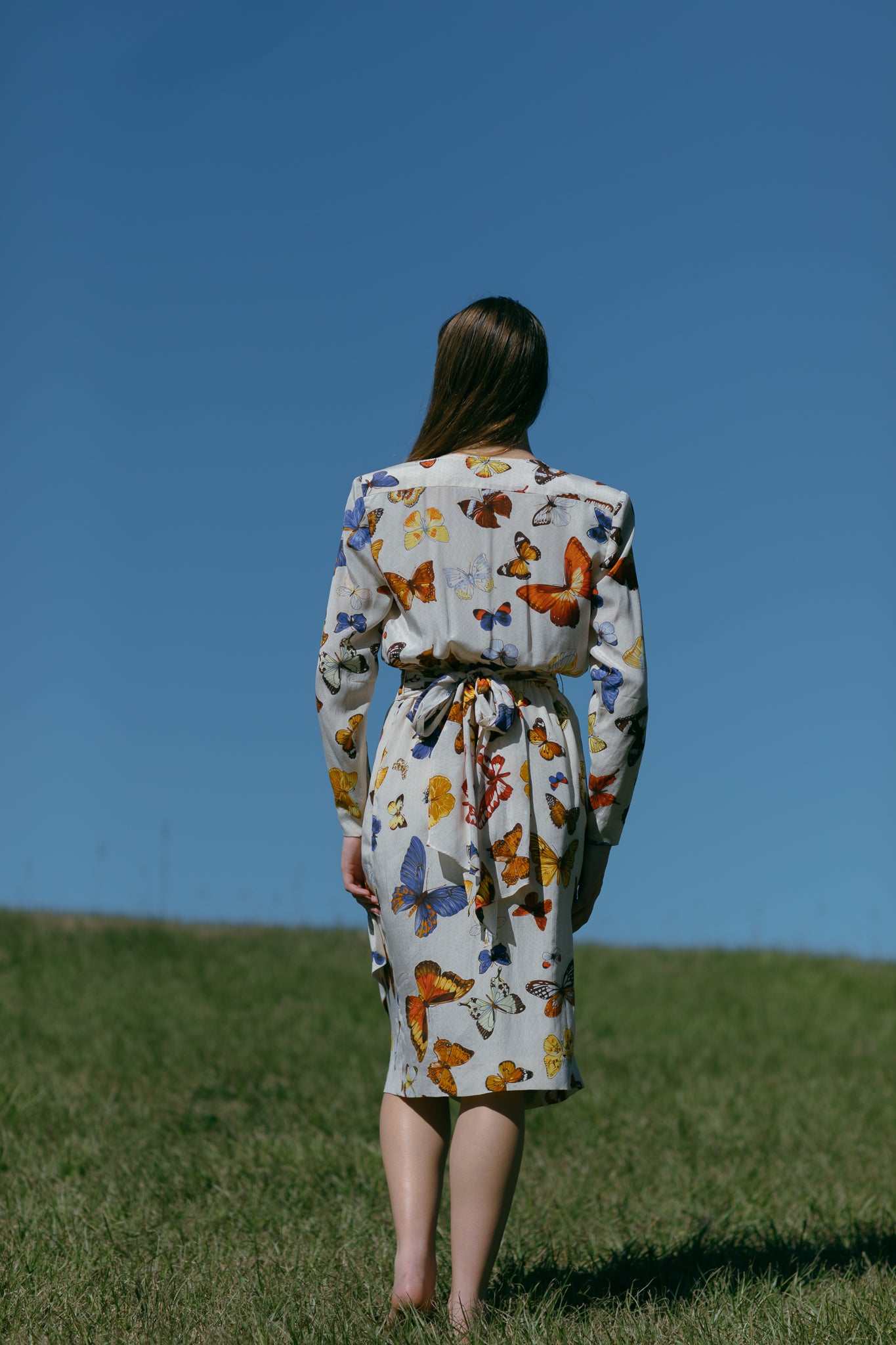 Vintage Hermès silk butterfly dress